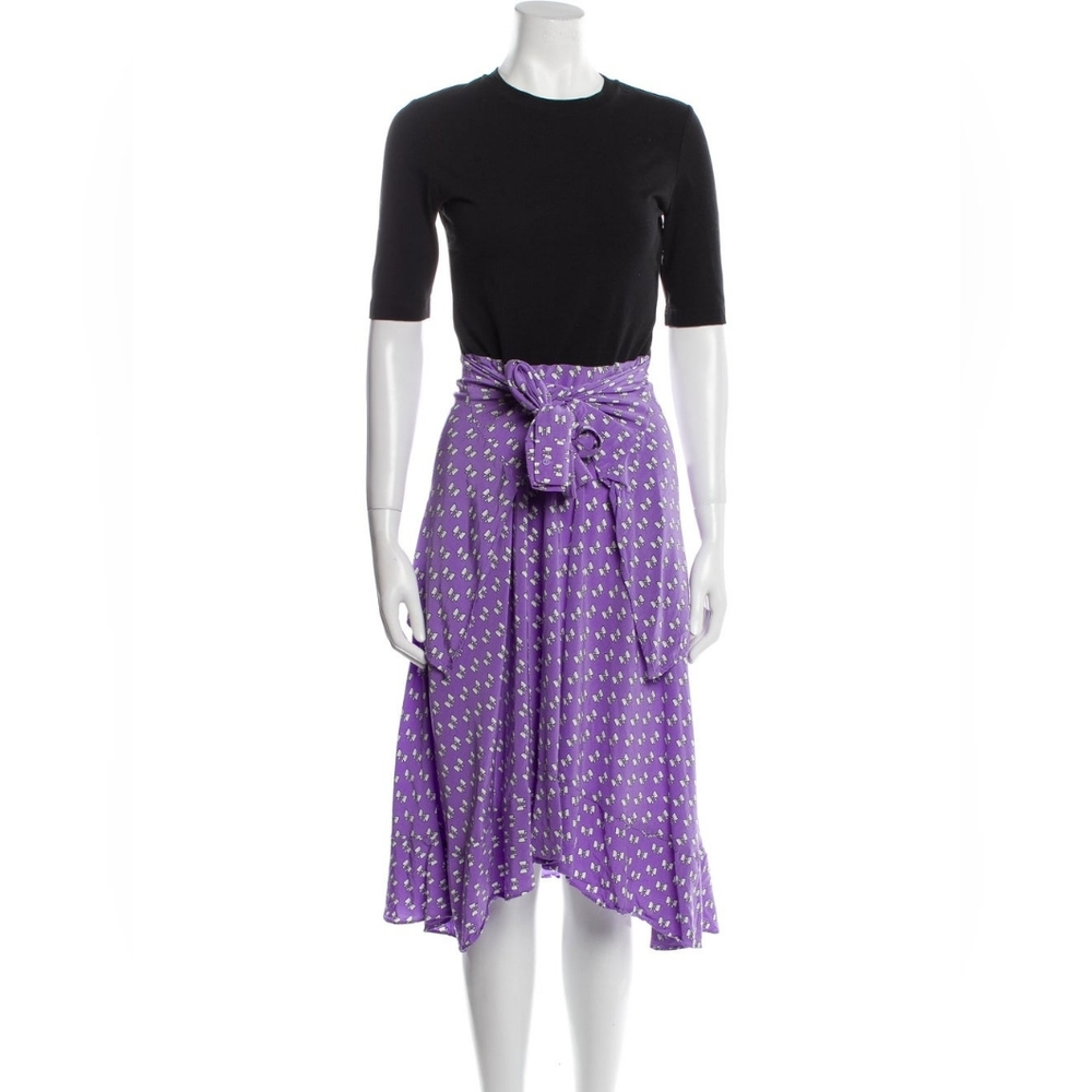 Maje purple printed midi dress